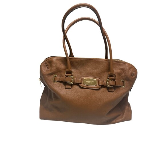 Handbags - Michael Kors Cognac Pebbled Leather Tote Overnight Bag X-Large